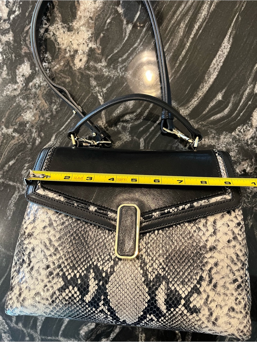 Brahmin Elegant Black and Gray Snakeskin Women's Bag - Picture 8 of 12